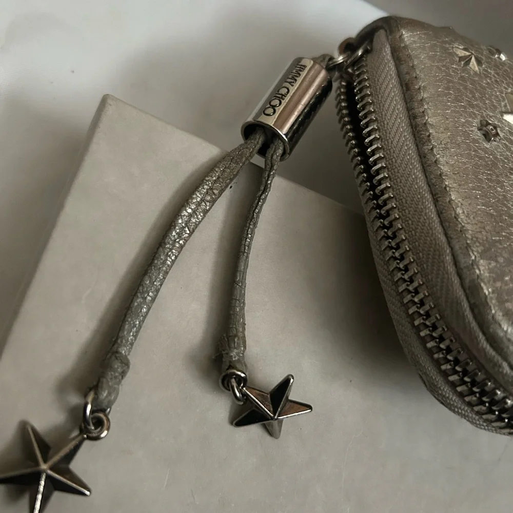 Jimmy Choo Authentic Washed Metallic Deerskin With COA/ Dust Bag/ Box